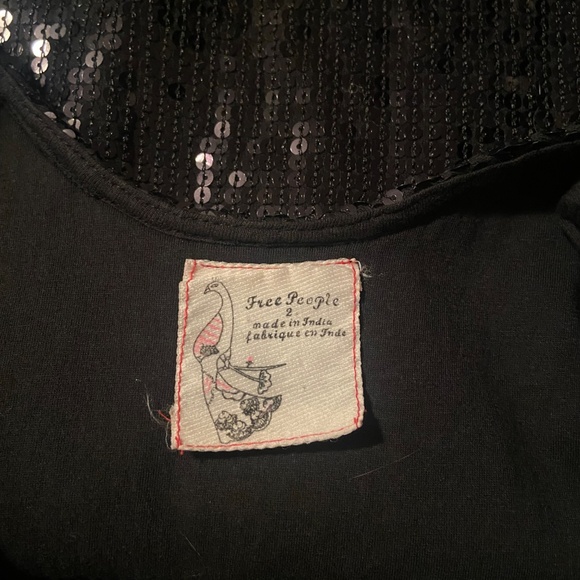 Vintage free people black sequin shift cocktail dress size 4 - Picture 11 of 11